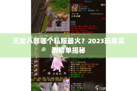 天龙八部哪个私服最火？2023玩家实测榜单揭秘