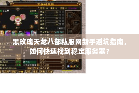 黑玫瑰天龙八部私服网新手避坑指南，如何快速找到稳定服务器？