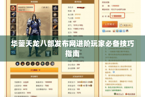 华蓥天龙八部发布网进阶玩家必备技巧指南