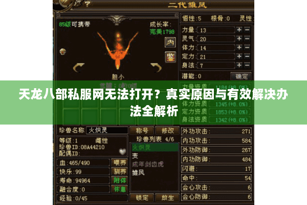 天龙八部私服网无法打开？真实原因与有效解决办法全解析