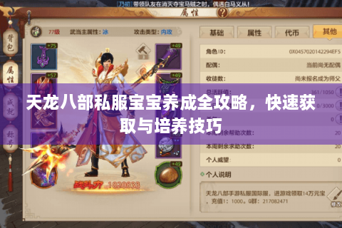 天龙八部私服宝宝养成全攻略，快速获取与培养技巧