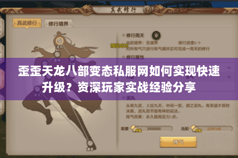 歪歪天龙八部变态私服网如何实现快速升级？资深玩家实战经验分享