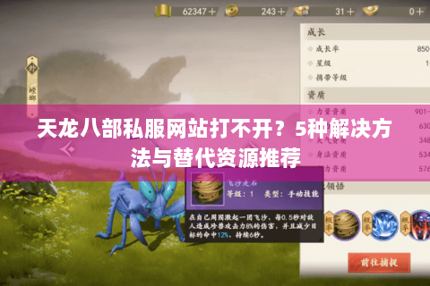天龙八部私服网站打不开？5种解决方法与替代资源推荐