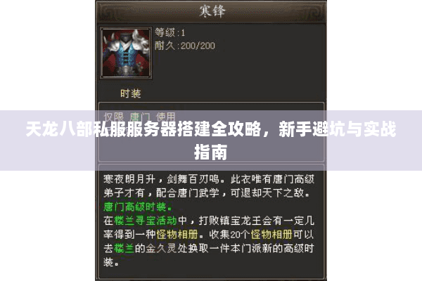 天龙八部私服服务器搭建全攻略，新手避坑与实战指南