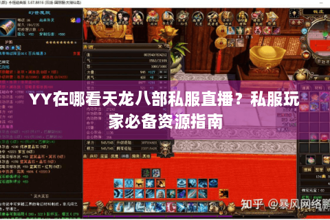 YY在哪看天龙八部私服直播？私服玩家必备资源指南