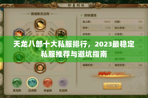 天龙八部十大私服排行，2023最稳定私服推荐与避坑指南
