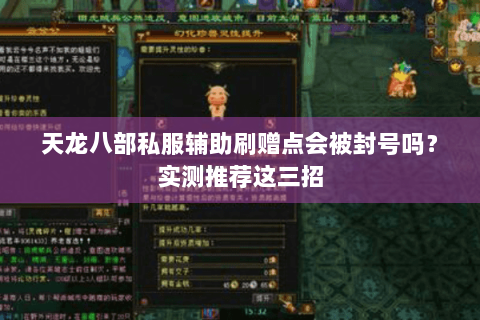 天龙八部私服辅助刷赠点会被封号吗？实测推荐这三招