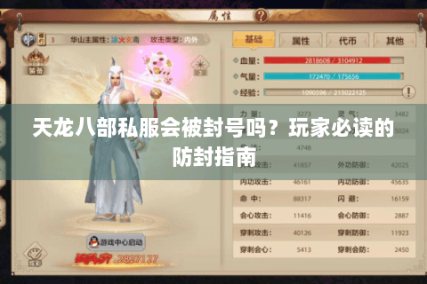 天龙八部私服会被封号吗？玩家必读的防封指南