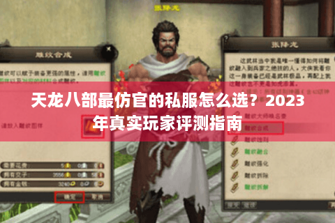 天龙八部最仿官的私服怎么选？2023年真实玩家评测指南