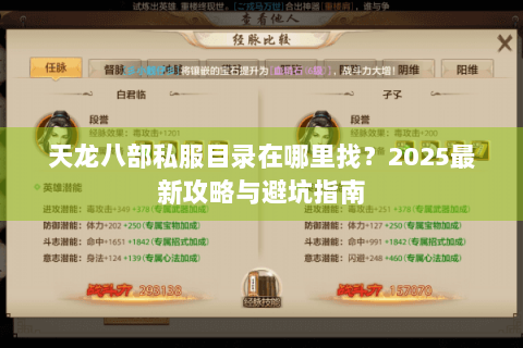 天龙八部私服目录在哪里找？2025最新攻略与避坑指南