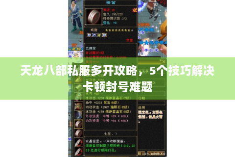 天龙八部私服多开攻略，5个技巧解决卡顿封号难题