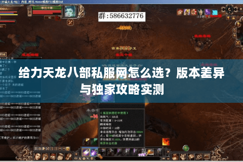 给力天龙八部私服网怎么选？版本差异与独家攻略实测