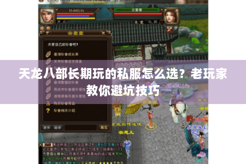 天龙八部长期玩的私服怎么选？老玩家教你避坑技巧