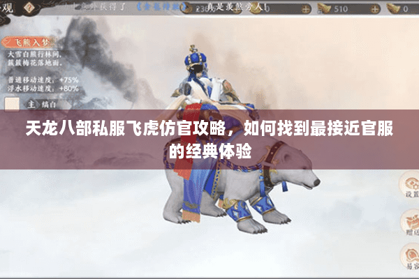 天龙八部私服飞虎仿官攻略，如何找到最接近官服的经典体验