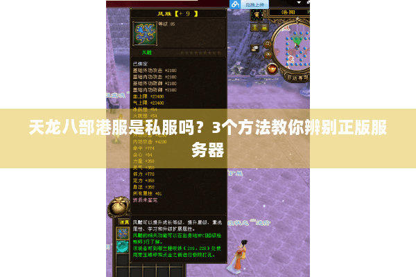 天龙八部港服是私服吗？3个方法教你辨别正版服务器