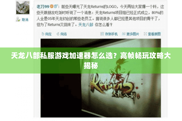 天龙八部私服游戏加速器怎么选？高帧畅玩攻略大揭秘