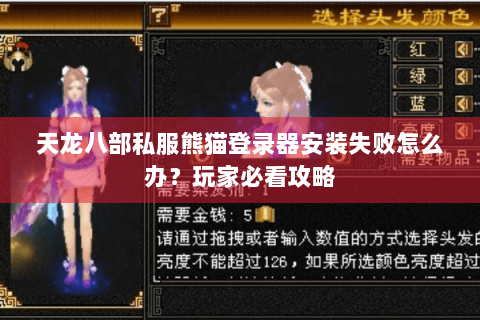天龙八部私服熊猫登录器安装失败怎么办？玩家必看攻略