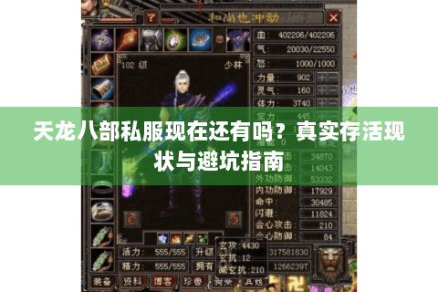 天龙八部私服现在还有吗？真实存活现状与避坑指南