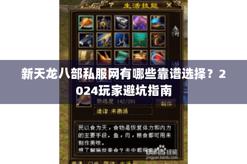 新天龙八部私服网有哪些靠谱选择？2024玩家避坑指南