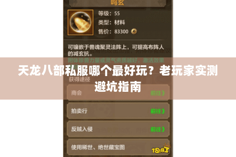 天龙八部私服哪个最好玩？老玩家实测避坑指南