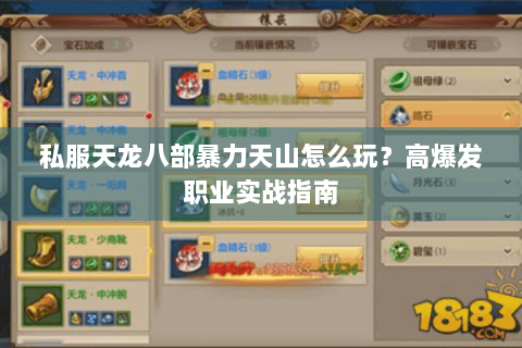 私服天龙八部暴力天山怎么玩？高爆发职业实战指南
