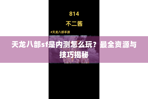 天龙八部sf是内测怎么玩？最全资源与技巧揭秘