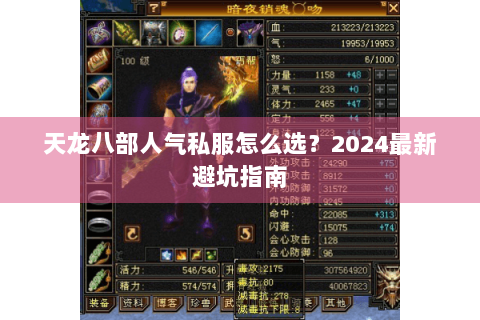 天龙八部人气私服怎么选？2024最新避坑指南