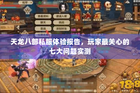 天龙八部私服体验报告，玩家最关心的七大问题实测
