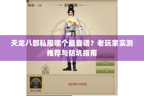 天龙八部私服哪个最靠谱？老玩家实测推荐与防坑指南