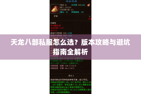 天龙八部私服怎么选？版本攻略与避坑指南全解析
