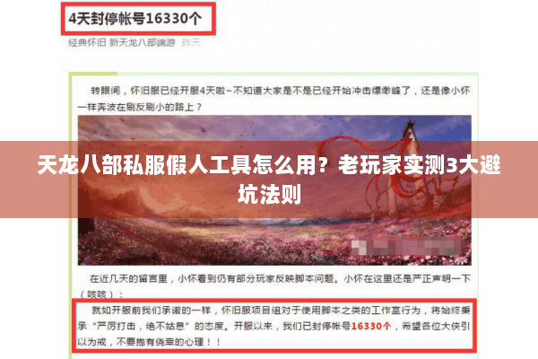 天龙八部私服假人工具怎么用？老玩家实测3大避坑法则