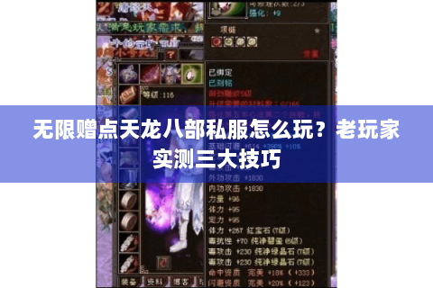 无限赠点天龙八部私服怎么玩？老玩家实测三大技巧