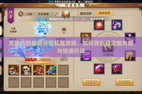 天龙八部最新开服私服攻略，如何找到稳定服务器与快速升级