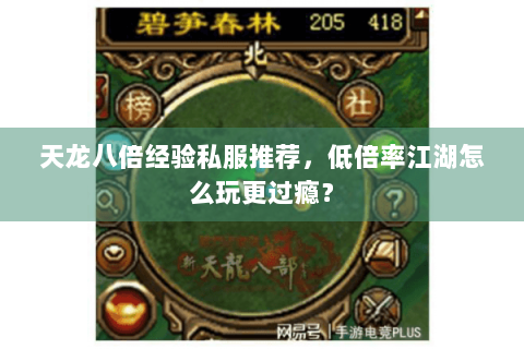 天龙八倍经验私服推荐，低倍率江湖怎么玩更过瘾？