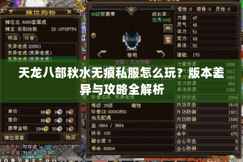 天龙八部秋水无痕私服怎么玩？版本差异与攻略全解析