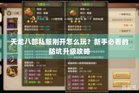 天龙八部私服刚开怎么玩？新手必看的防坑升级攻略