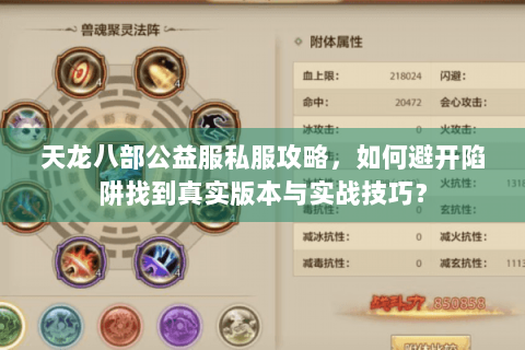天龙八部公益服私服攻略，如何避开陷阱找到真实版本与实战技巧？