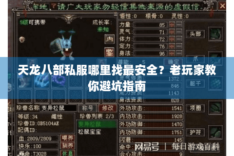 天龙八部私服哪里找最安全？老玩家教你避坑指南