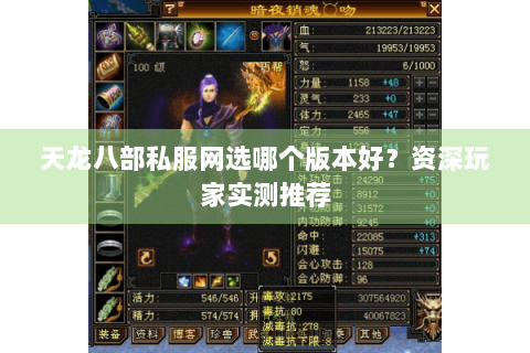 天龙八部私服网选哪个版本好？资深玩家实测推荐
