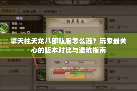 擎天柱天龙八部私服怎么选？玩家最关心的版本对比与避坑指南