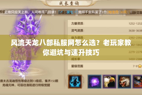 风流天龙八部私服网怎么选？老玩家教你避坑与速升技巧