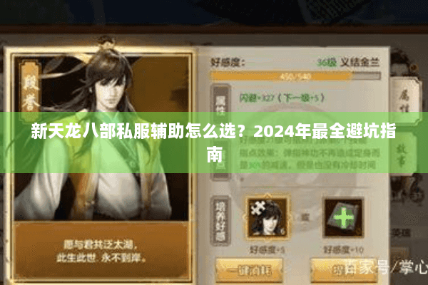 新天龙八部私服辅助怎么选？2024年最全避坑指南