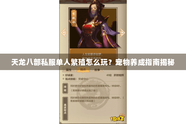 天龙八部私服单人繁殖怎么玩？宠物养成指南揭秘