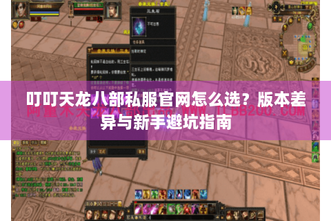 叮叮天龙八部私服官网怎么选？版本差异与新手避坑指南