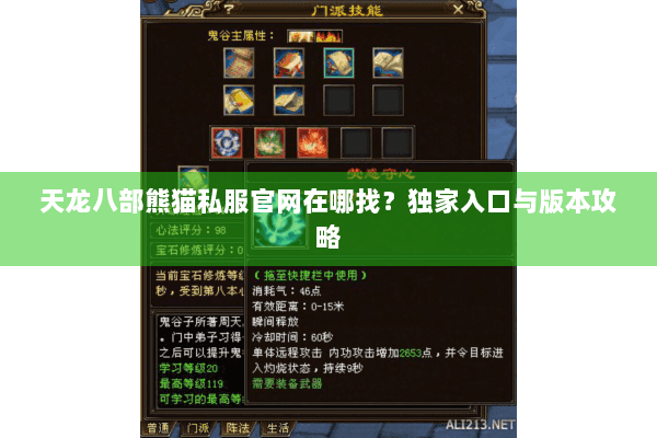 天龙八部熊猫私服官网在哪找？独家入口与版本攻略