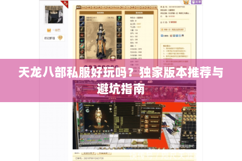 天龙八部私服好玩吗？独家版本推荐与避坑指南