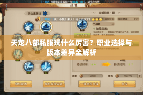 天龙八部私服玩什么厉害？职业选择与版本差异全解析