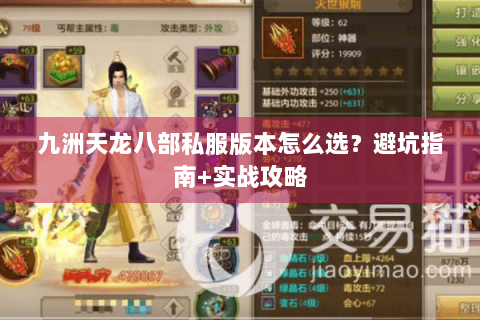 九洲天龙八部私服版本怎么选？避坑指南+实战攻略