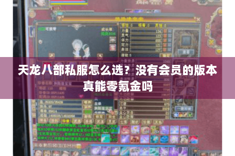 天龙八部私服怎么选？没有会员的版本真能零氪金吗