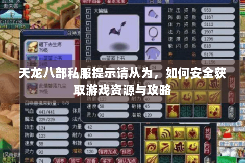 天龙八部私服提示请从为，如何安全获取游戏资源与攻略